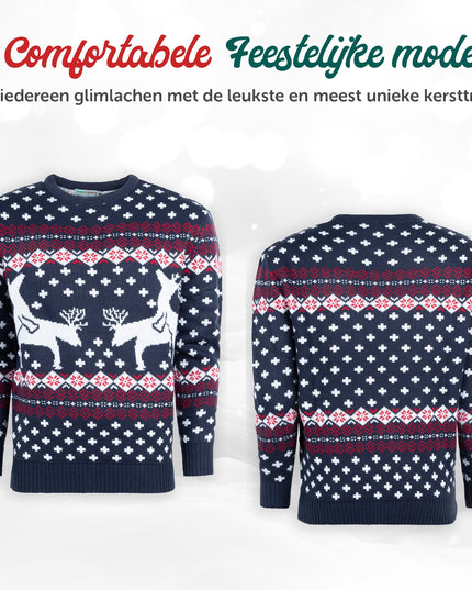 Pull de Noël Marius pour femme avec motif de rennes jouant