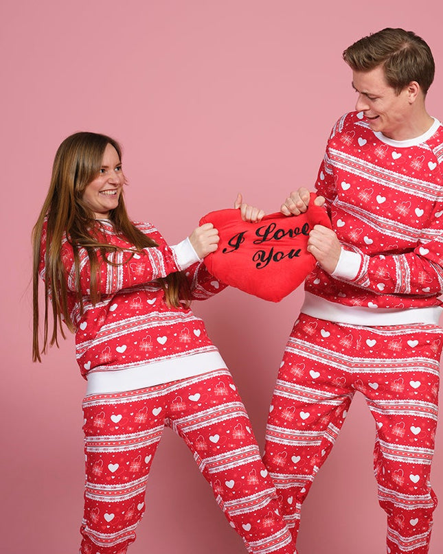 Ensemble rouge Saint-Valentin pour pyjamas de Noël femme