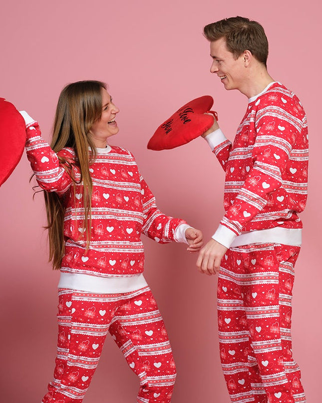 Ensemble rouge Saint-Valentin pour pyjamas de Noël femme
