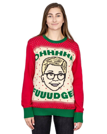 Pull de Noël moche Ralphie's pour femmes « OHHHH FUUUDGE ! »