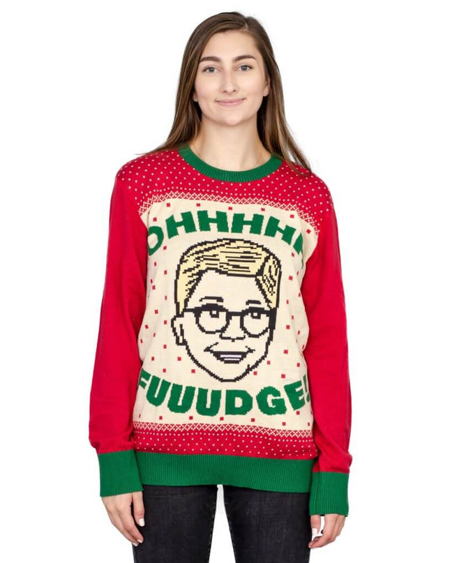 Pull de Noël moche Ralphie's pour femmes « OHHHH FUUUDGE ! »