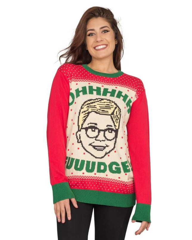 Pull de Noël moche Ralphie's pour femmes « OHHHH FUUUDGE ! »