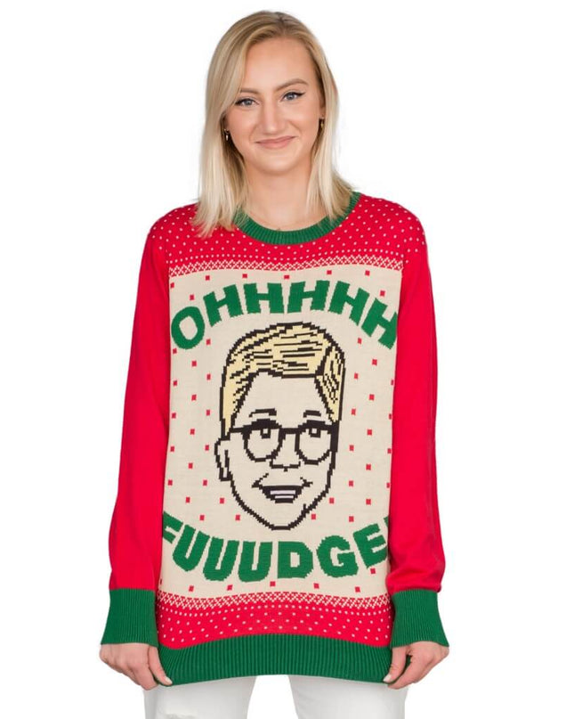 Pull de Noël moche Ralphie's pour femmes « OHHHH FUUUDGE ! »