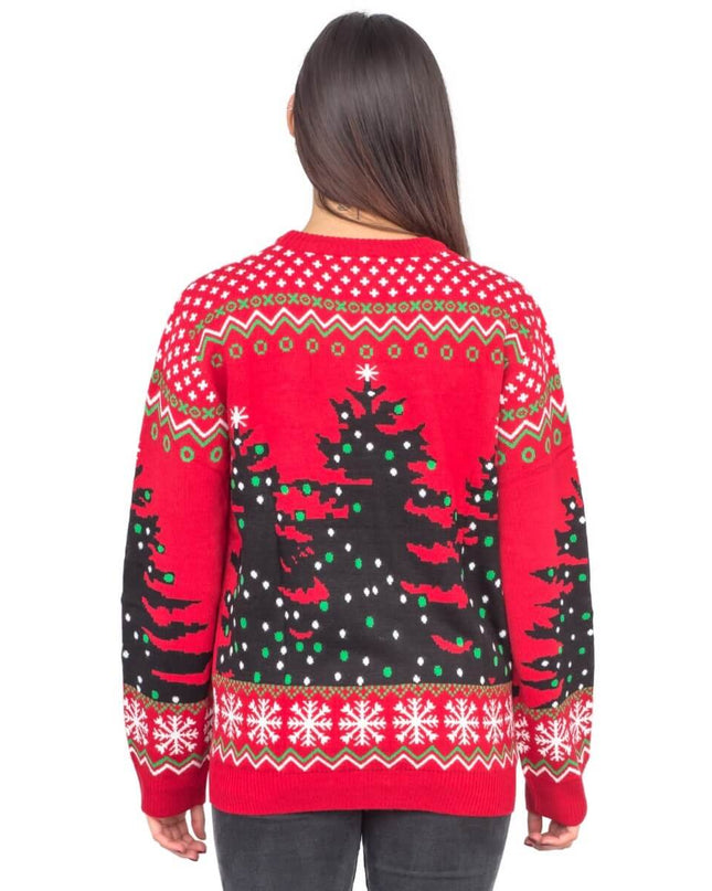 Pull de Noël moche Bob Ross Happy Little Trees pour femmes