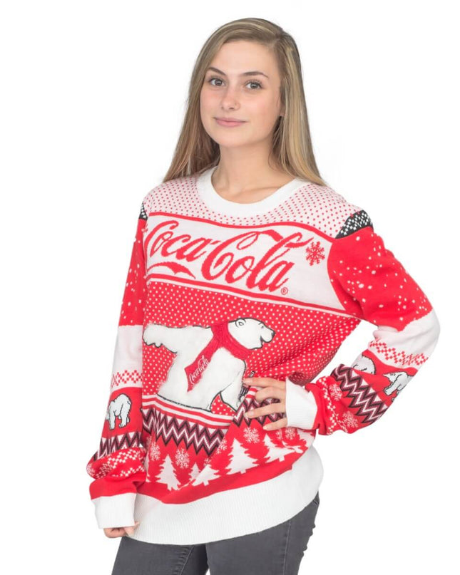 Pull de Noël moche Coca-Cola Ours Polaire pour femmes