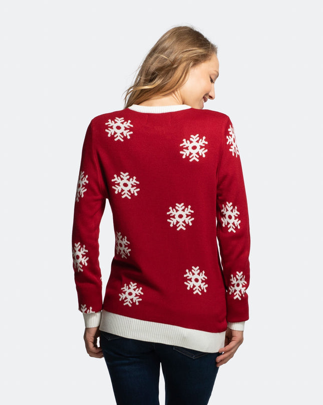 Pull de Noël pour femme avec un adorable motif de rennes, pour un charme fantaisiste