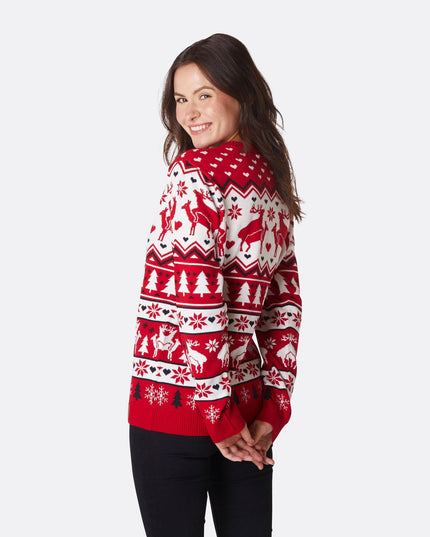 Pull de Noël humoristique pour femmes avec des rennes qui s'accouplent