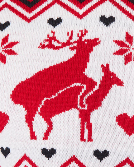 Pull de Noël humoristique pour femmes avec des rennes qui s'accouplent