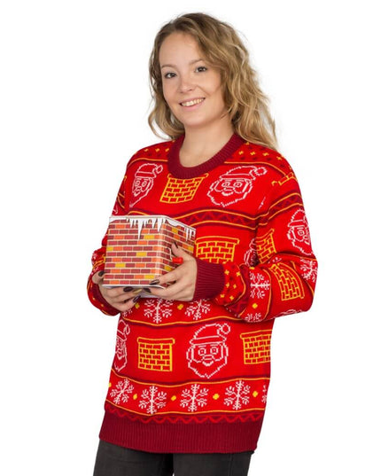 Pull de Noël moche pour femme, motif Père Noël 3D Jack in the Box