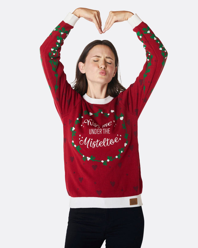 Pull de Noël en gui pour femme