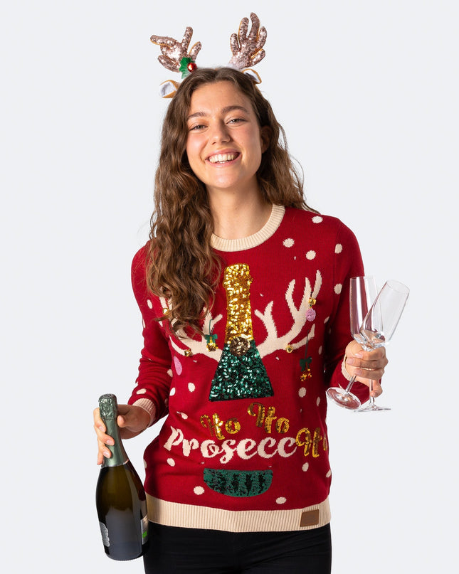 Pull de Noël Prosecco pour femme