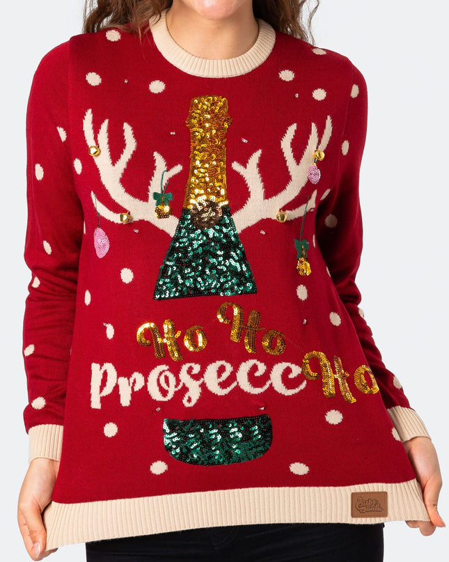 Pull de Noël Prosecco pour femme