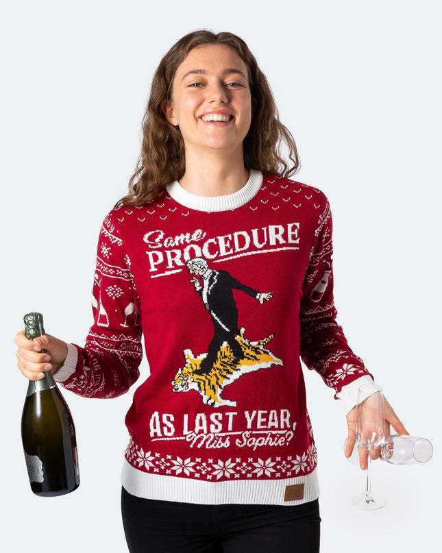 Pull de Noël rouge pour femme, 90e anniversaire