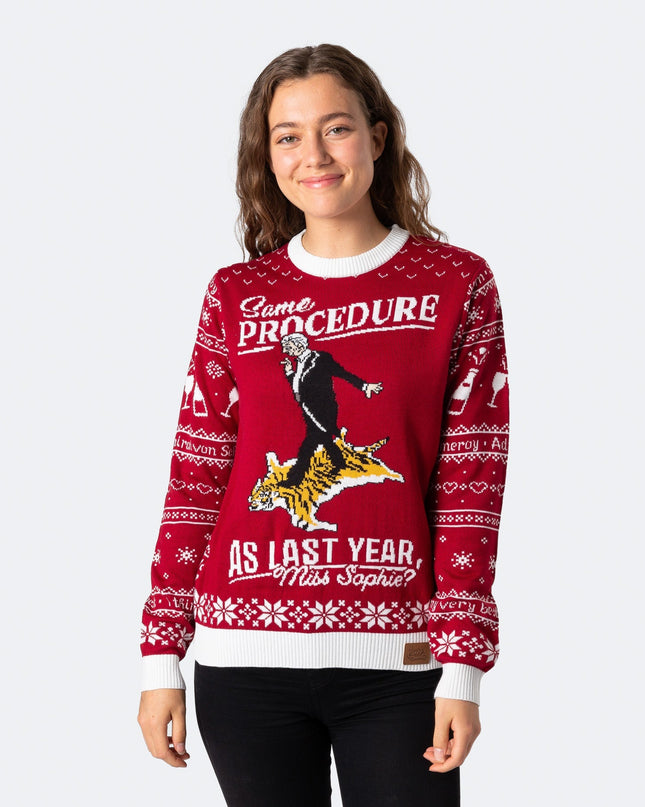 Pull de Noël rouge pour femme, 90e anniversaire