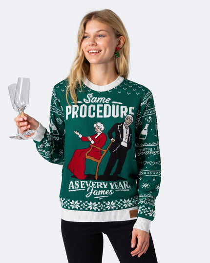 Pull de Noël vert pour femme, pour le 90e anniversaire