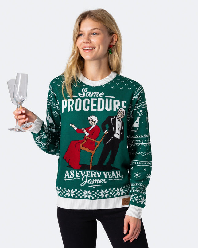 Pull de Noël vert pour femme, pour le 90e anniversaire