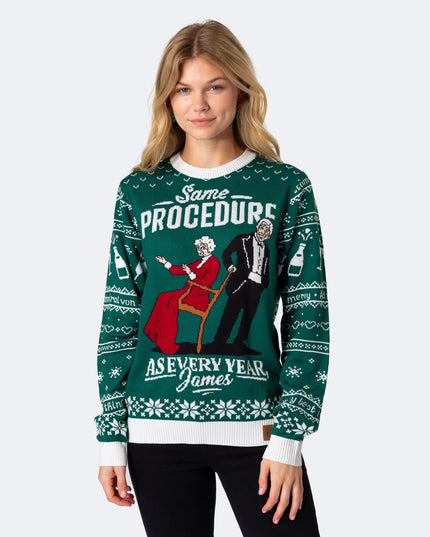 Pull de Noël vert pour femme, pour le 90e anniversaire