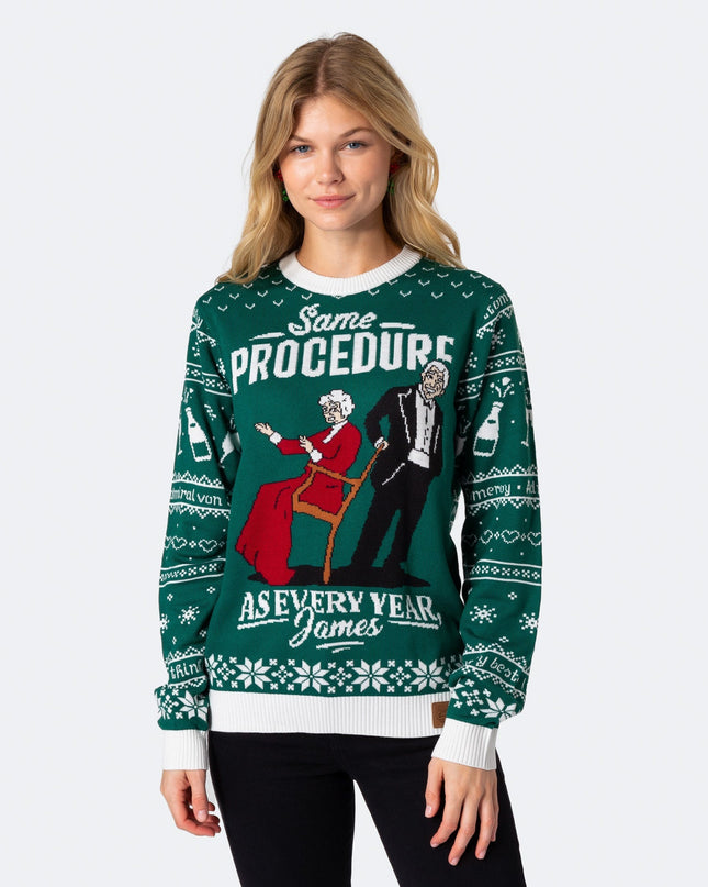 Pull de Noël vert pour femme, pour le 90e anniversaire