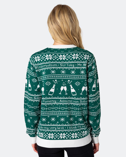Pull de Noël vert pour femme, pour le 90e anniversaire