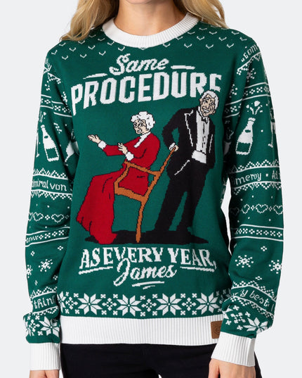 Pull de Noël vert pour femme, pour le 90e anniversaire