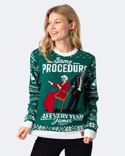 Pull de Noël vert pour femme, pour le 90e anniversaire