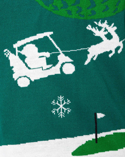 Pull de Noël pour femme avec motif de golfeuse et Père Noël