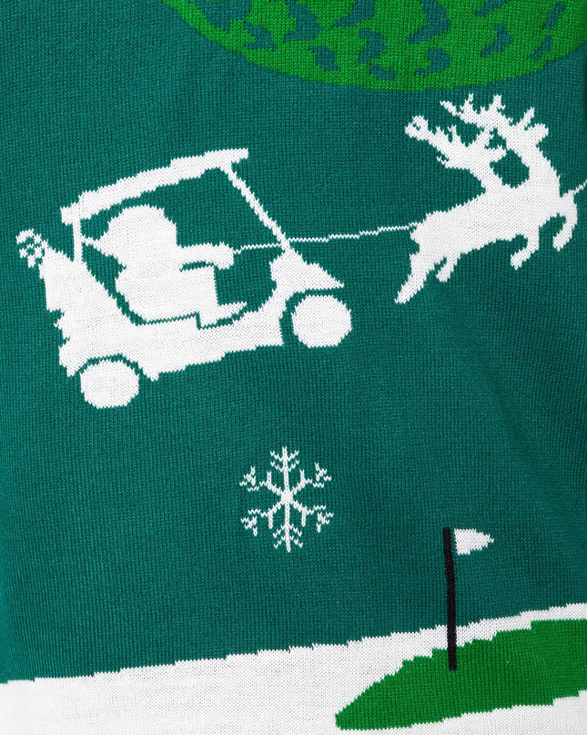 Pull de Noël pour femme avec motif de golfeuse et Père Noël