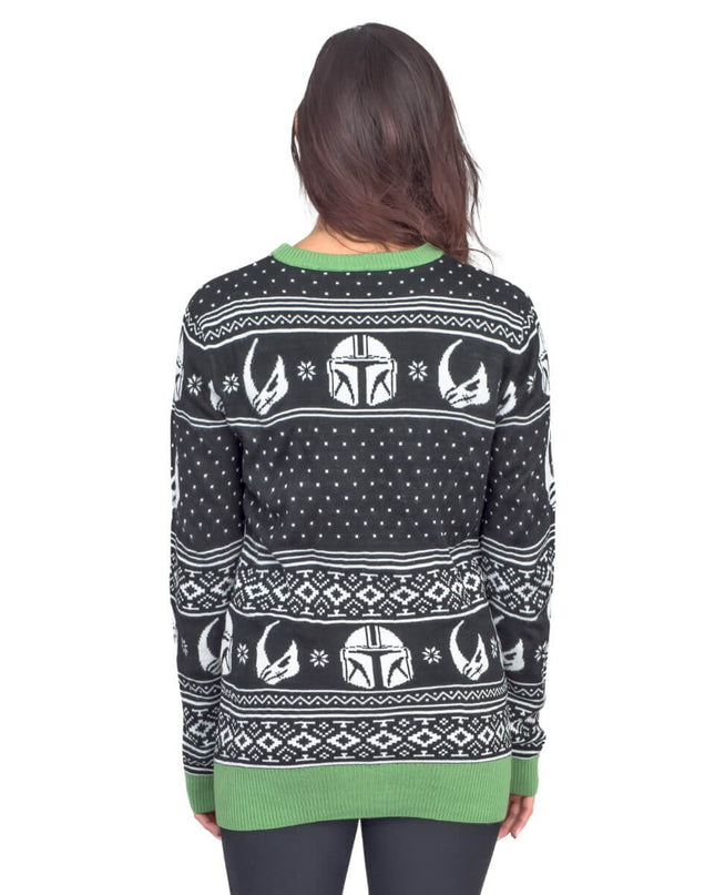 Pull de Noël Star Wars pour femme, motif bébé Yoda et arbres des forces de la nature