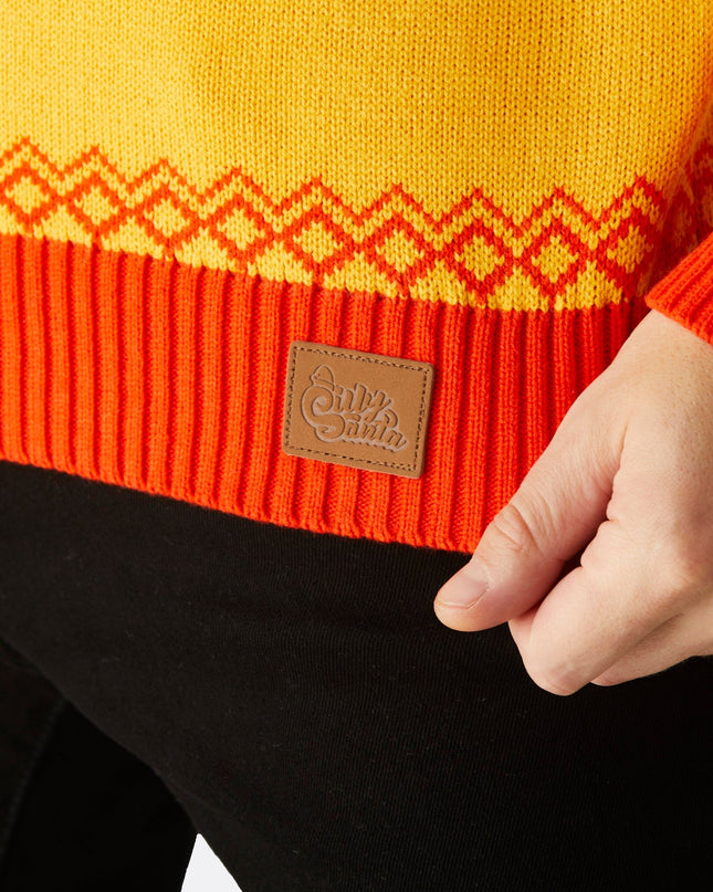 Pull de Pâques jaune pour femme