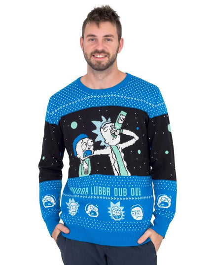 Pull de Noël moche de Rick et Morty Wubba Lubba Dub Dub