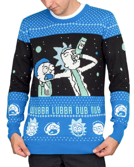 Pull de Noël moche de Rick et Morty Wubba Lubba Dub Dub