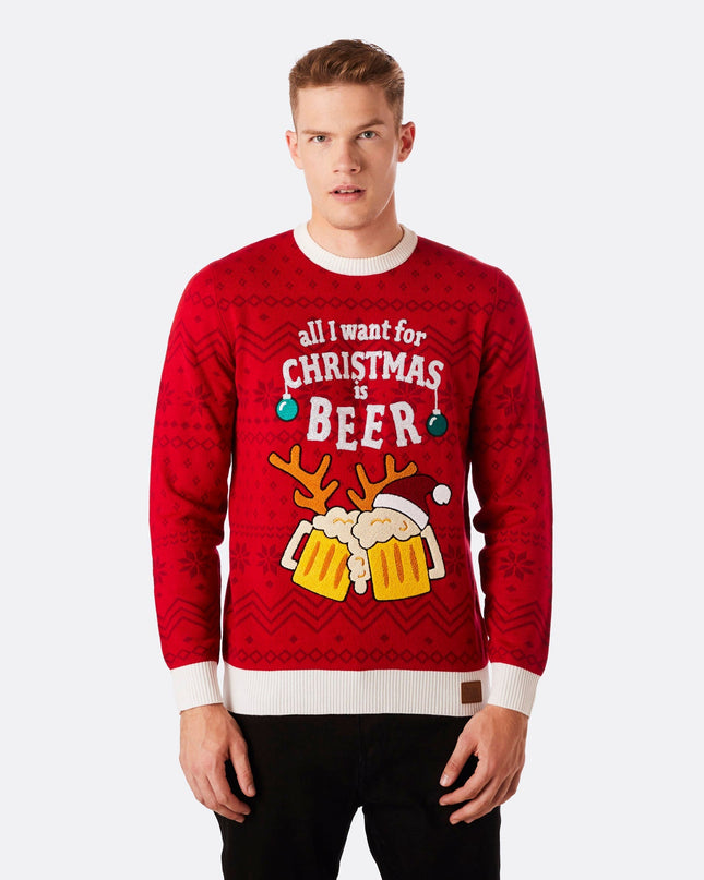 Pull de Noël à l'effigie de la bière pour hommes