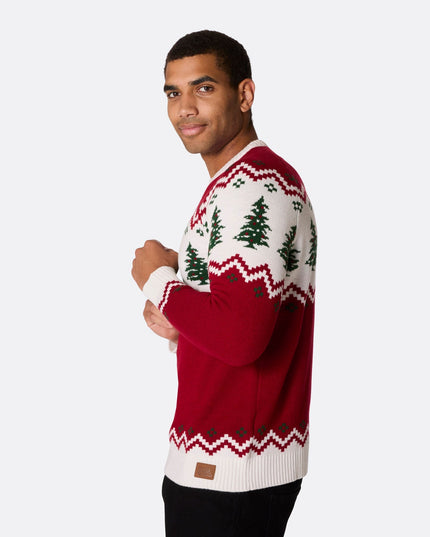 Pull de Noël rétro pour homme avec sapin