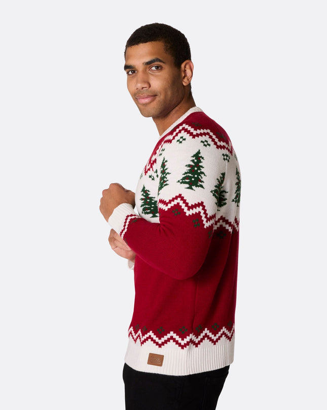 Pull de Noël rétro pour homme avec sapin