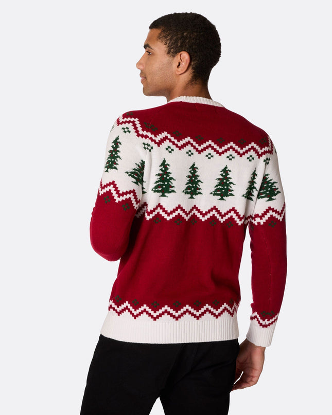 Pull de Noël rétro pour homme avec sapin