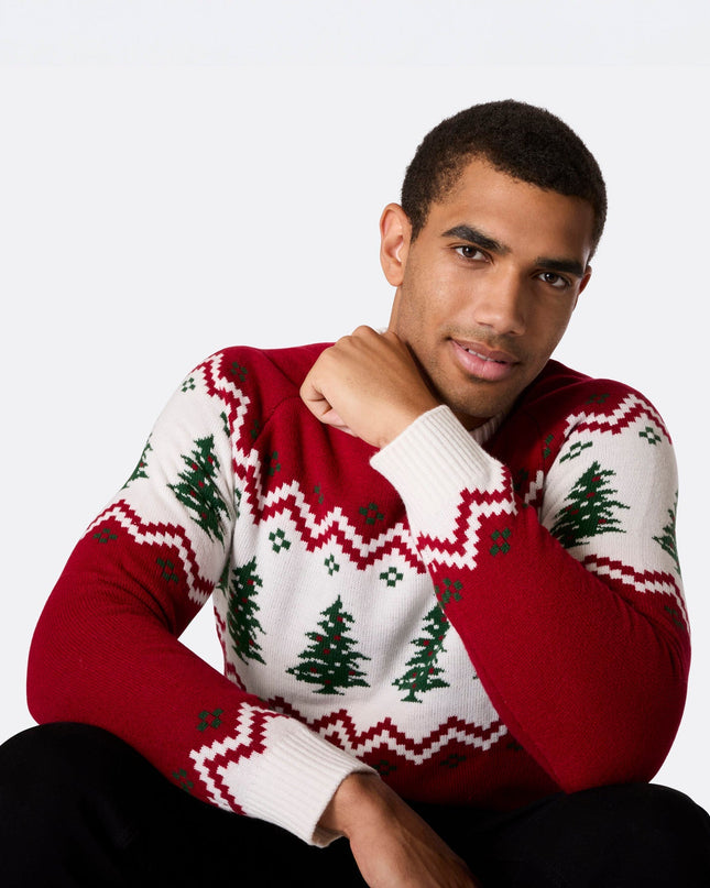 Pull de Noël rétro pour homme avec sapin