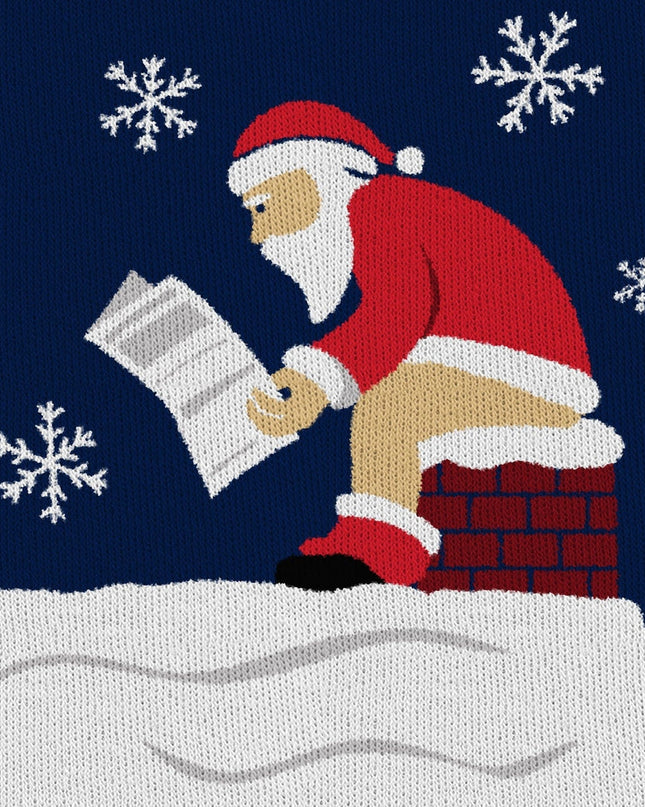 Women's Santa's Log On Fire Oversized Christmas Sweater