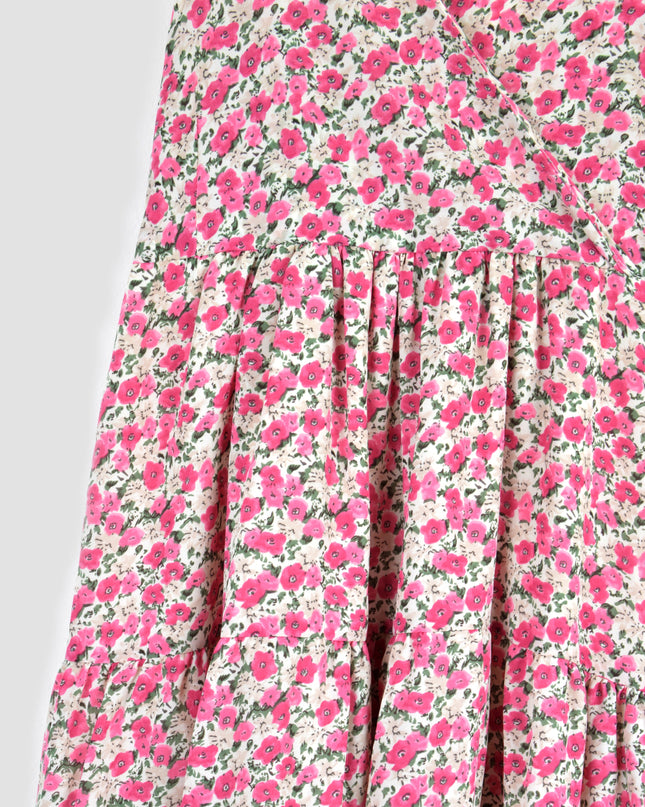 Robe d'été à fleurs roses