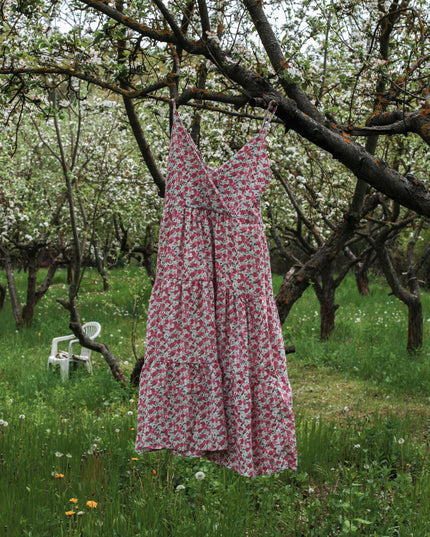 Robe d'été à fleurs roses