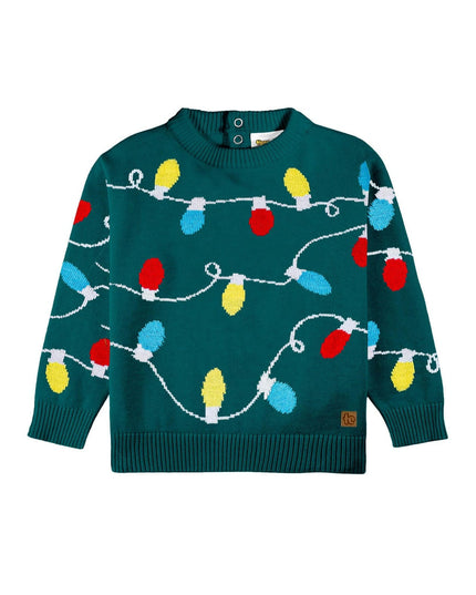 Baby Boy's Green Christmas Lights Sweater