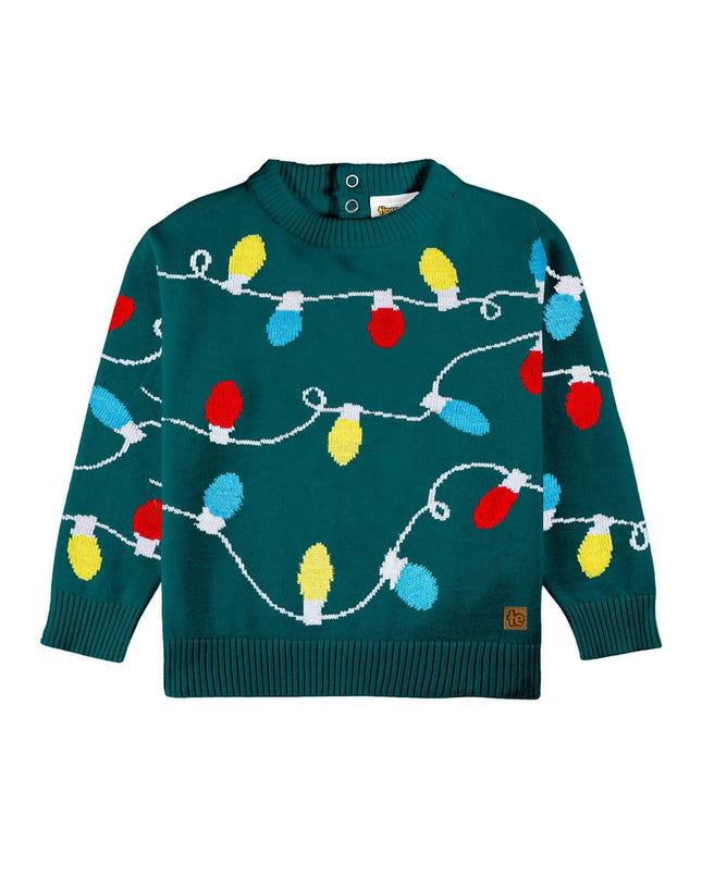 Baby Girl's Green Christmas Lights Sweater