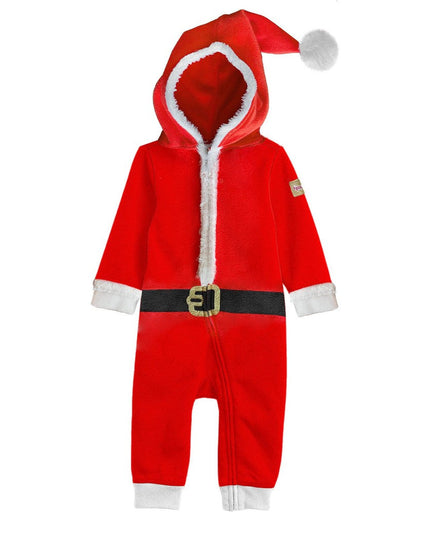Baby Girl's Santa Jumpsuit With Fur