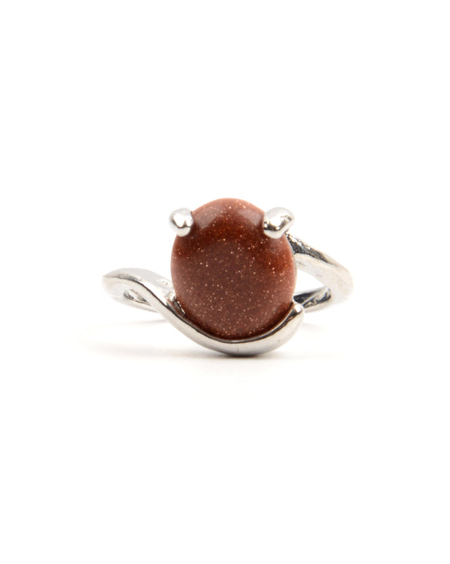 Bague ovale brune