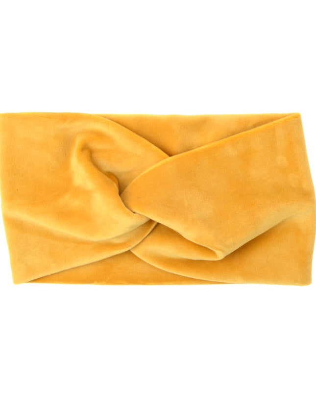 Bandeau en velours moutarde | Accessoires de Noël