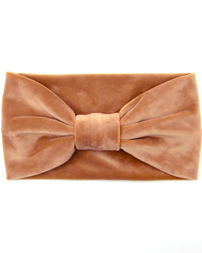 Bandeau en velours brun noisette | Accessoires de Noël