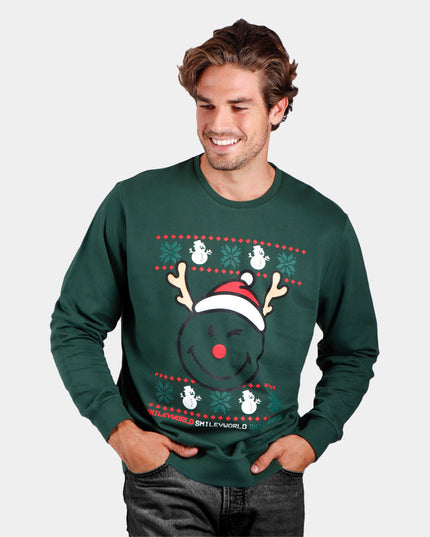 Sweat-shirt de Noël pour homme - Motif sourire