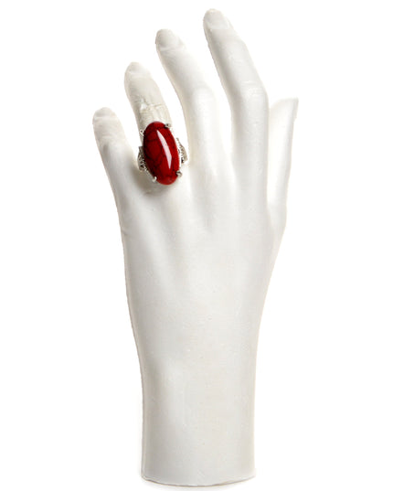 Bague bohème rouge - Accessoire festif pour les fêtes