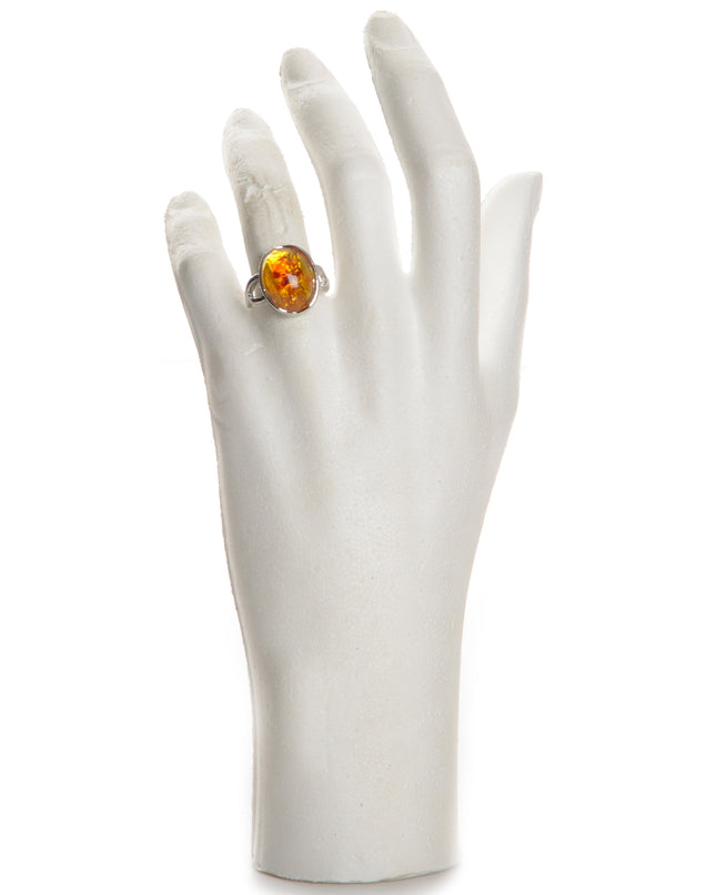 Bague d'ambre bohème