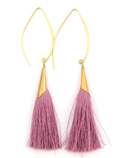 Boucles d'oreilles à pompons - Violettes pour Noël