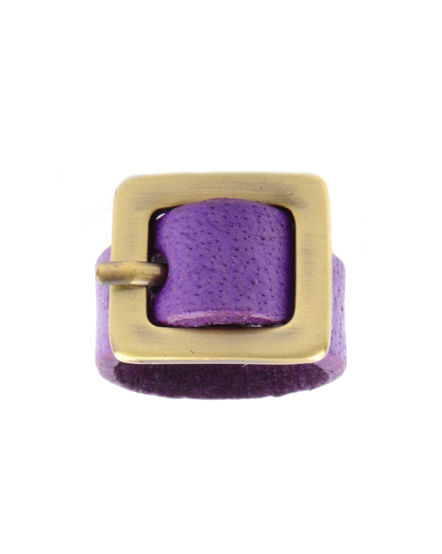 Bague en cuir - Violette